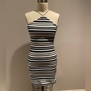 Topshop NWOT black and white striped dress